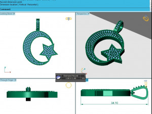 CRESCENT MOON STAR DIAMOND PENDANT 3 3D प्रिंट मॉडल