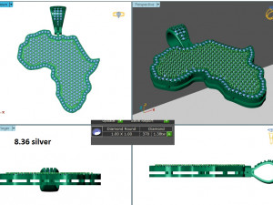 AFRICA DIAMOND HIP HOP PENDANT 3D Print Model