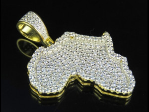 AFRICA DIAMOND HIP HOP PENDANT 3D Print Model