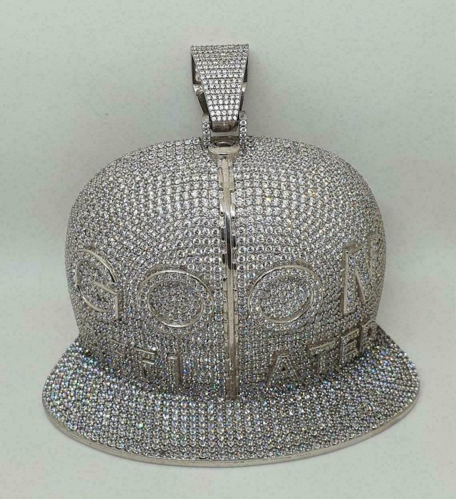 UNIQUE GOON CUSTOMIZED CAP SHAPE DIAMOND HIP HOP PENDANT Modeles 3D en vedette in Pendentifs 3DExport