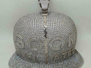 UNIQUE GOON CUSTOMIZED CAP SHAPE DIAMOND HIP HOP PENDANT Modèles 3D en vedette