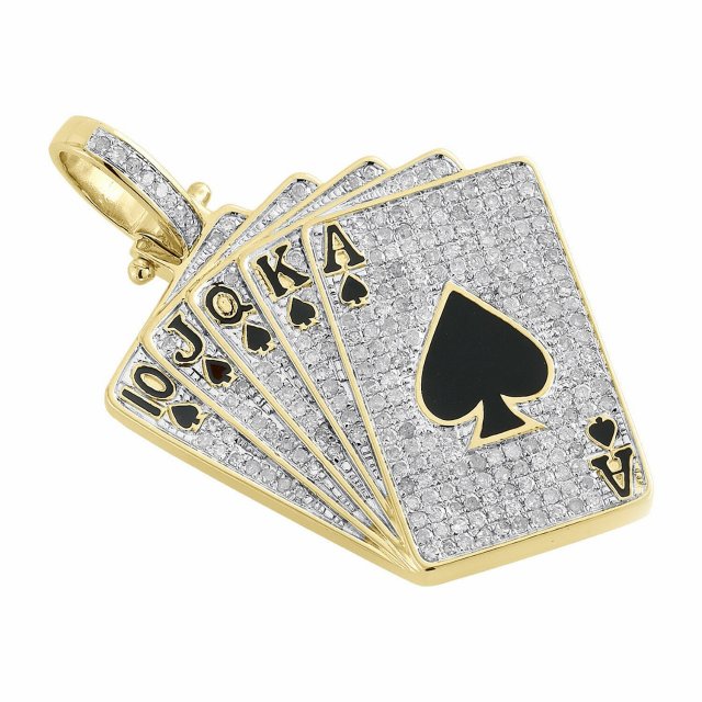 POKER SPADES ROYAL FLUSH CARDS DIAMOND HIP HOP PENDANT Modèles 3D en vedette .c4d .max .obj .3ds .fbx .stl .blend 