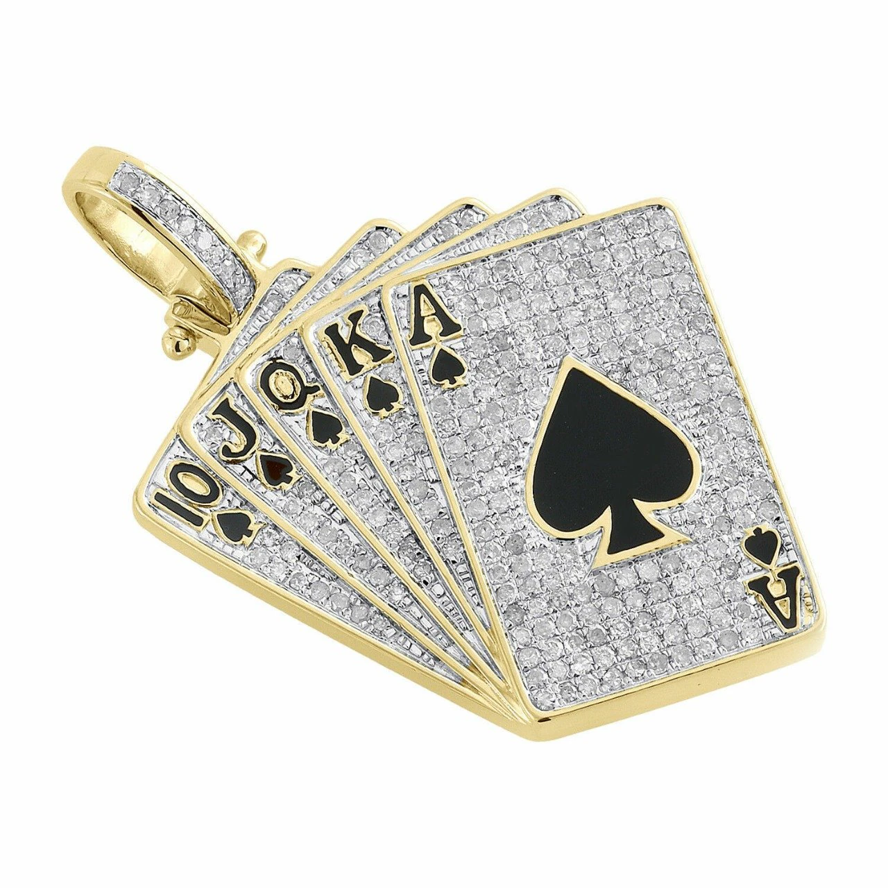POKER SPADES ROYAL FLUSH CARDS DIAMOND HIP HOP PENDANT 3D Print Model .c4d .max .obj .3ds .fbx .stl .blend 