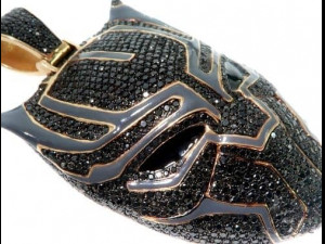 BLACK PANTHER MASK DIAMOND HIP HOP PENDANT 2 Modèles 3D en vedette