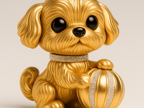 Golden Retriever puppy Modelo de Impressão 3D