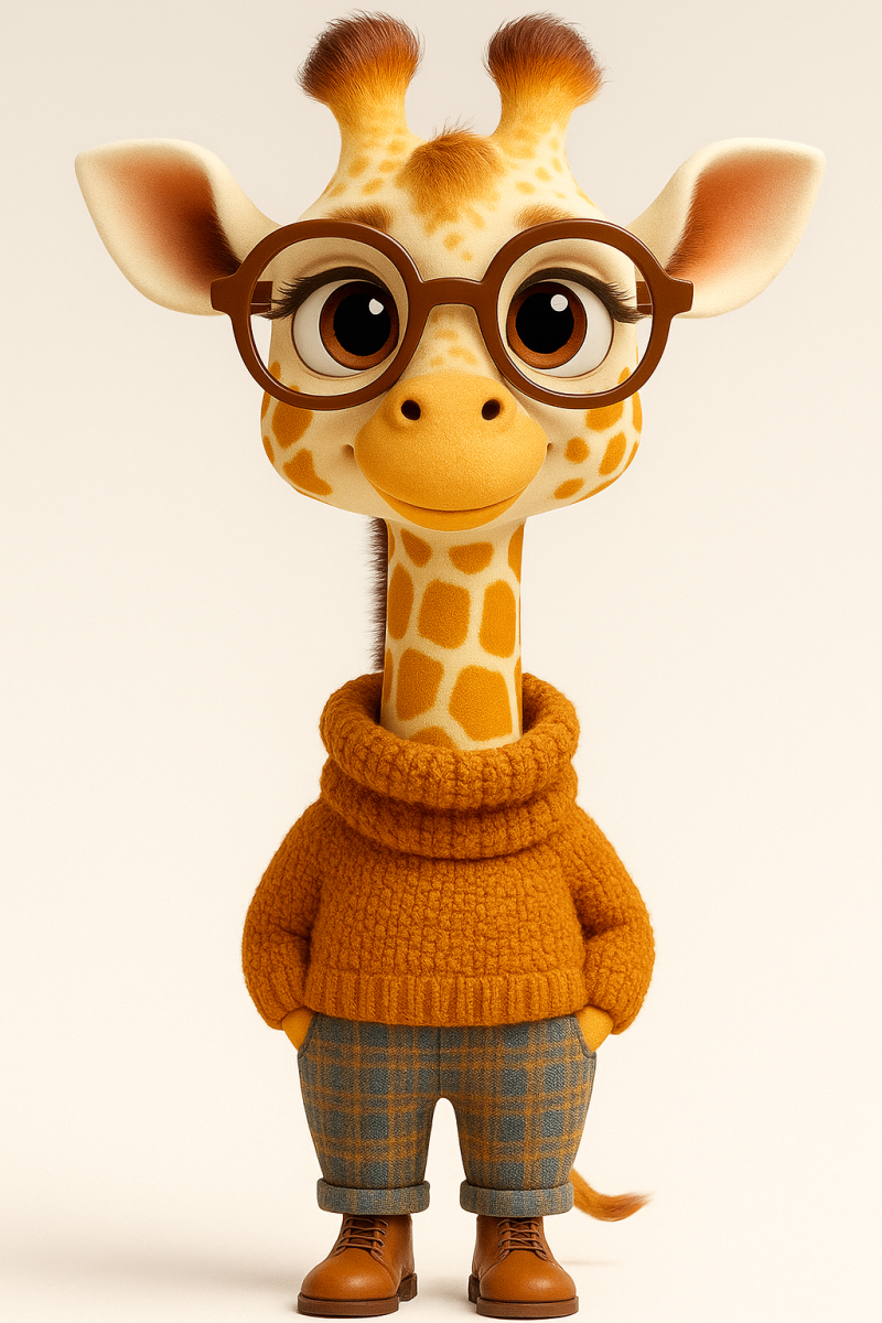 Charming Cartoon Giraffe 3D 打印模型 .c4d .max .obj .3ds .fbx .stl .blend 