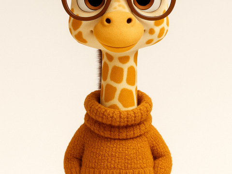 Charming Cartoon Giraffe 3D 프린트 모델