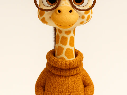 आकर्षक कार्टून जिराफ़ 3D प्रिंट मॉडल