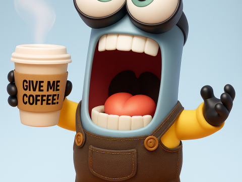 Morning Coffee Monster 3Dプリントモデル
