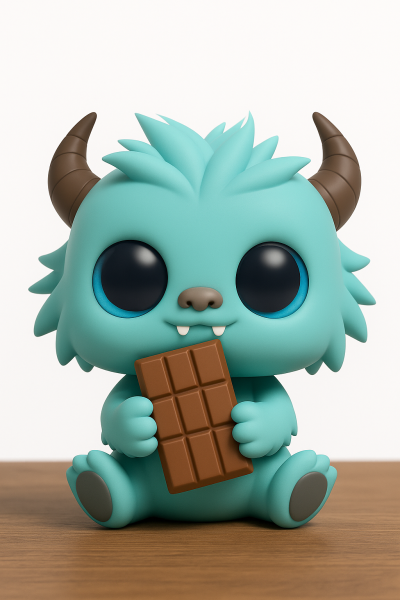 Kawaii Disney Monster Eating Chocolate Model do druku 3D .c4d .max .obj .3ds .fbx .stl .blend