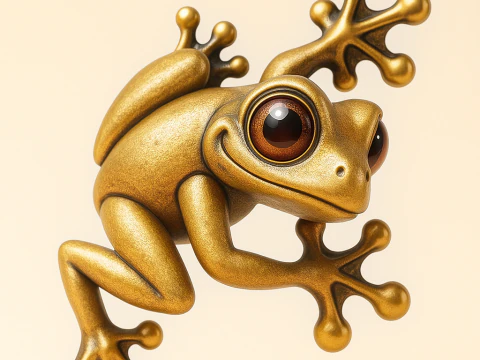 भाग्यशाली सुनहरा मेंढकभाग्यशाली सुनहरा मेंढक 3D प्रिंट मॉडल