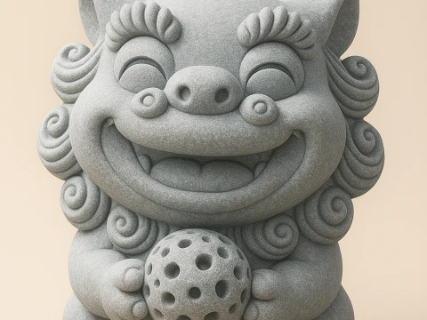 हैप्पी लायन गार्जियन फिगर 3D प्रिंट मॉडल