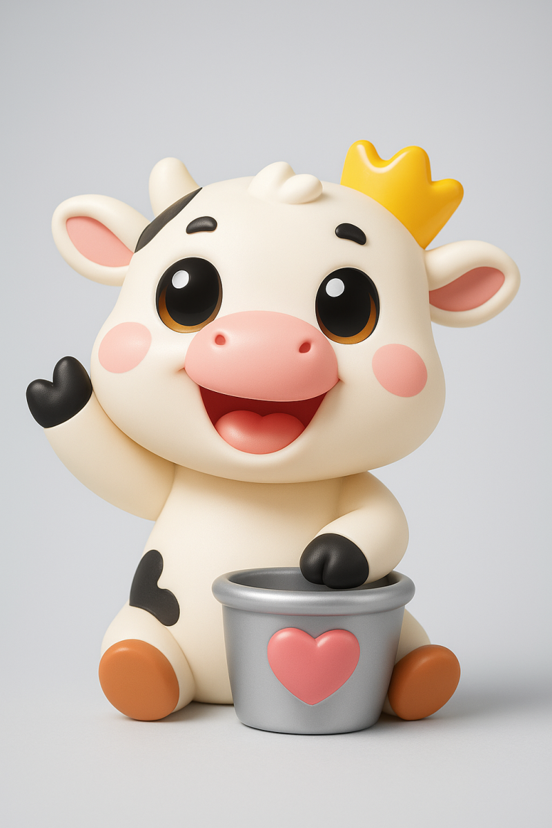 Kawaii Baby Cow 3D 打印模型 .c4d .max .obj .3ds .fbx .stl .blend