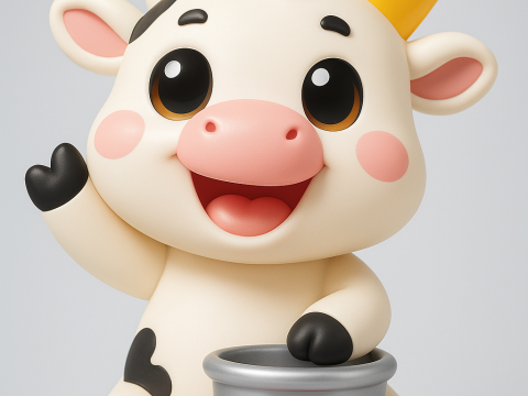Kawaii Baby Cow 3D 프린트 모델