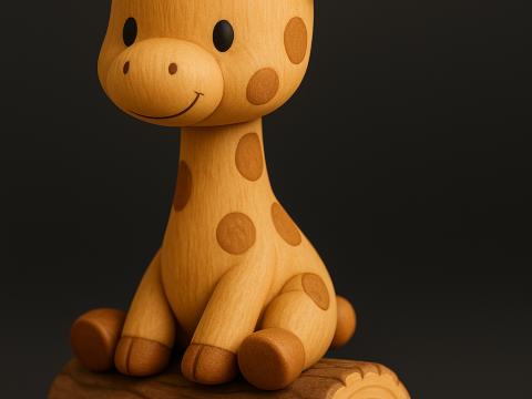 Smiling Baby Giraffe 3Dプリントモデル