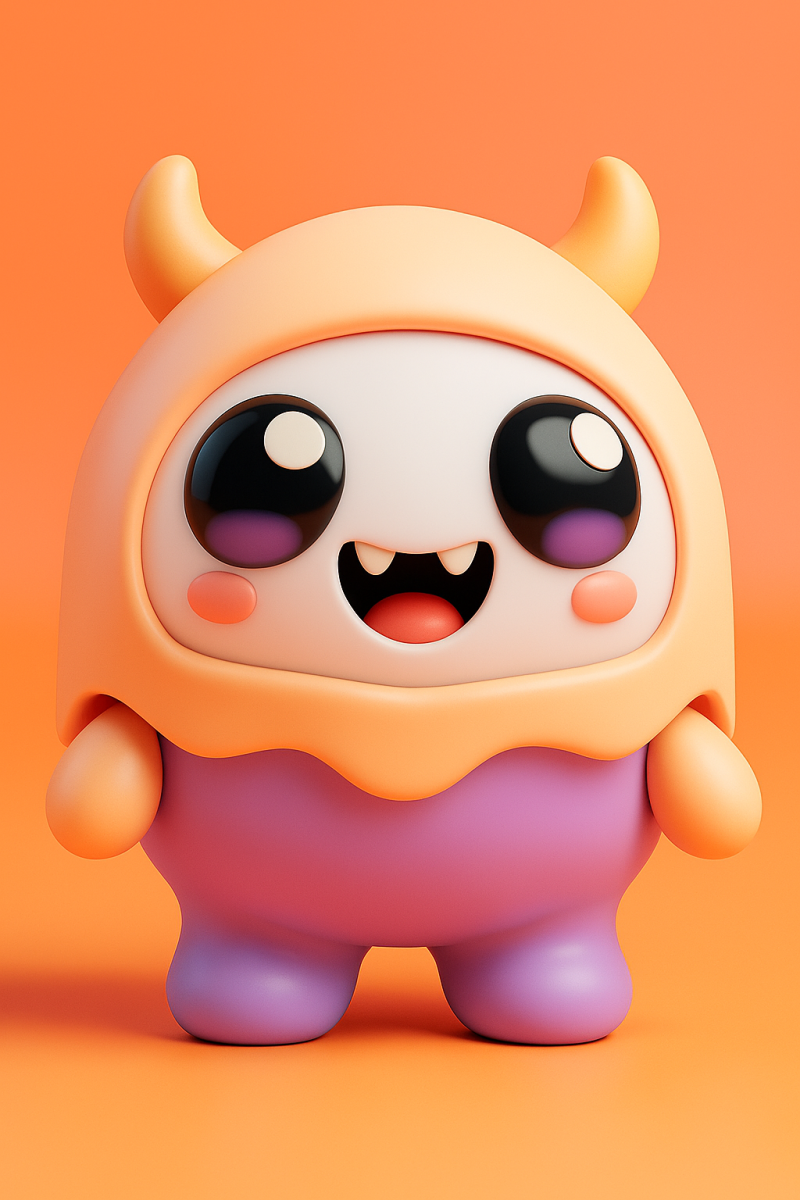 愛らしいリルモンスター 3Dプリントモデル .c4d .max .obj .3ds .fbx .stl .blend 