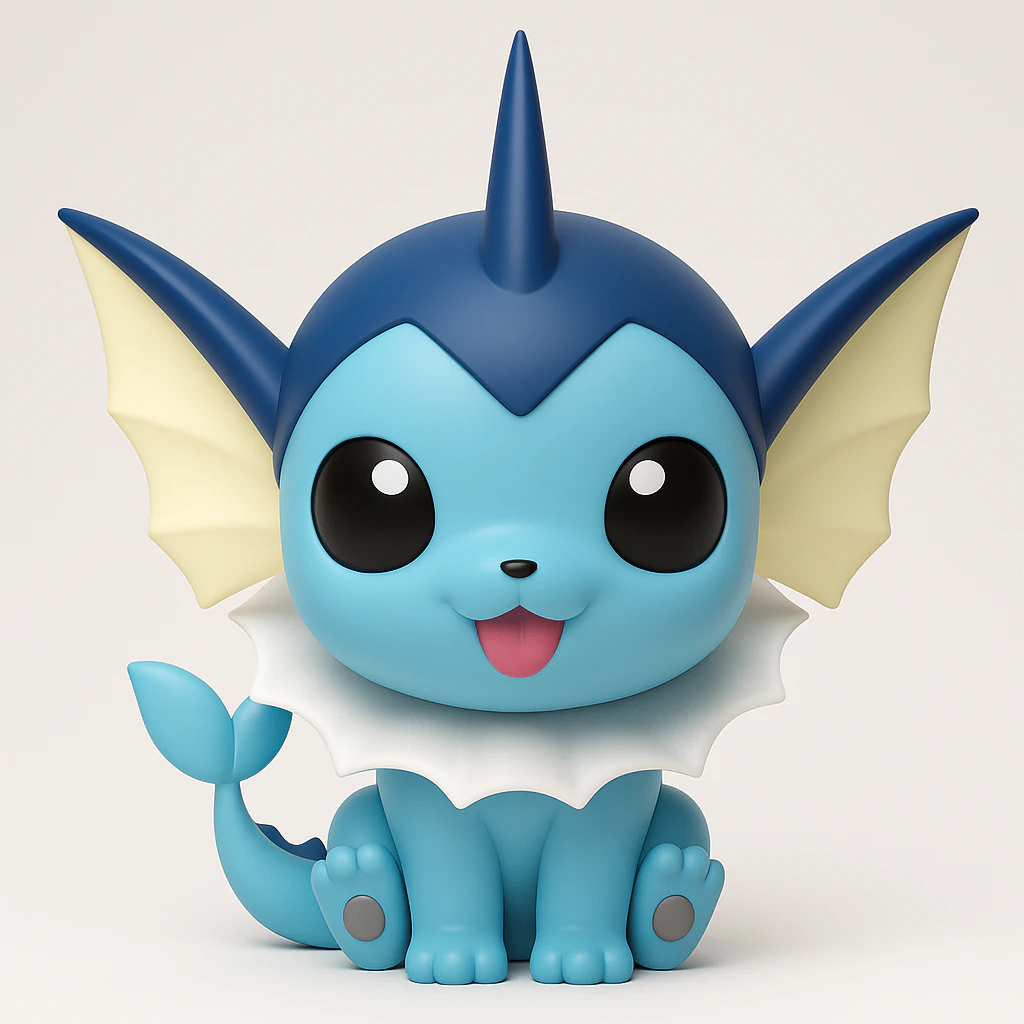 Pokemon Vaporeon 3D Print Model .c4d .max .obj .3ds .fbx .stl .blend