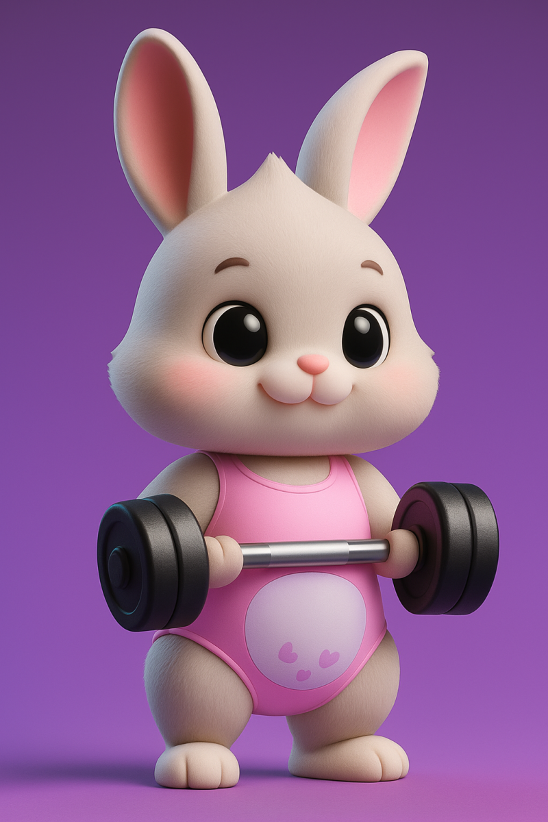 Cute Girl Fitness Bunny 3D printmodel .c4d .max .obj .3ds .fbx .stl .blend