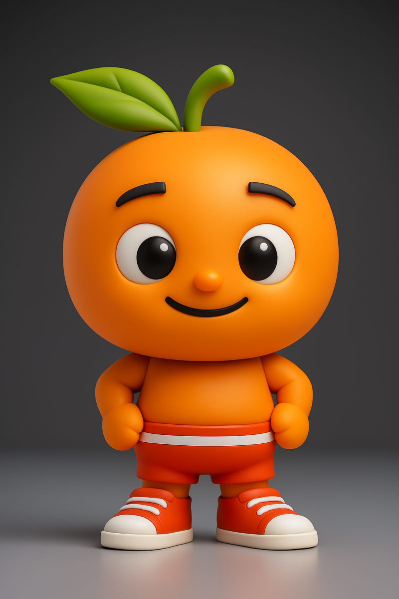 Chibi Orange Cartoon Mascot Modelo de impresión 3D .c4d .max .obj .3ds .fbx .stl .blend 