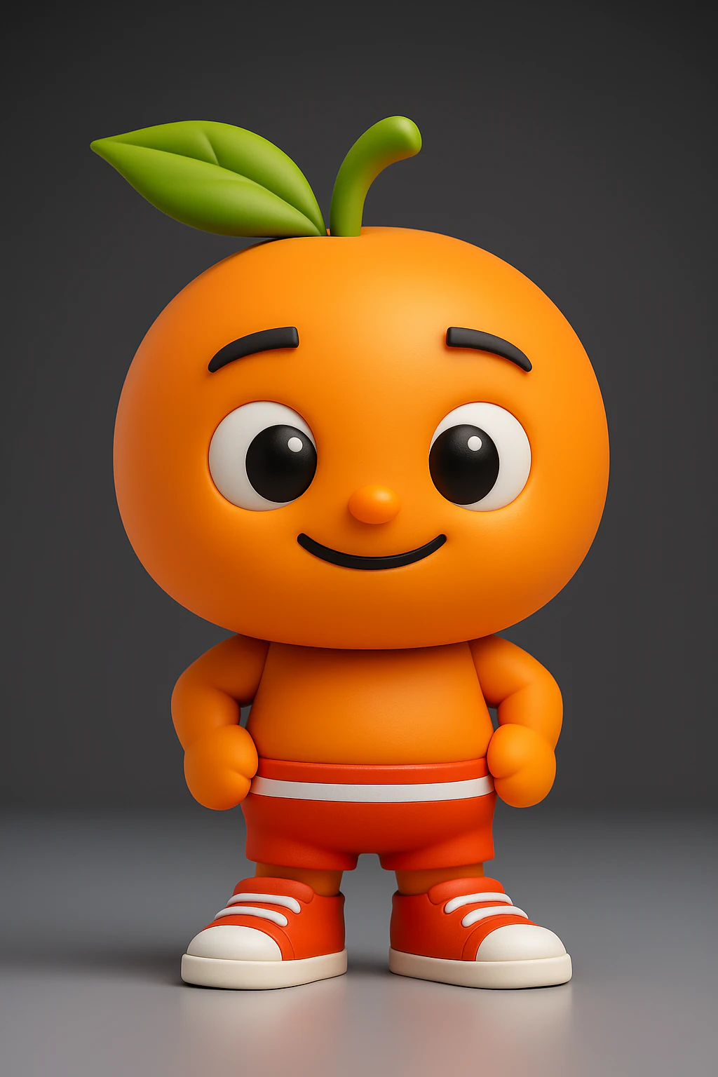 Chibi Orange Cartoon Mascot 3D Print Model .c4d .max .obj .3ds .fbx .stl .blend 