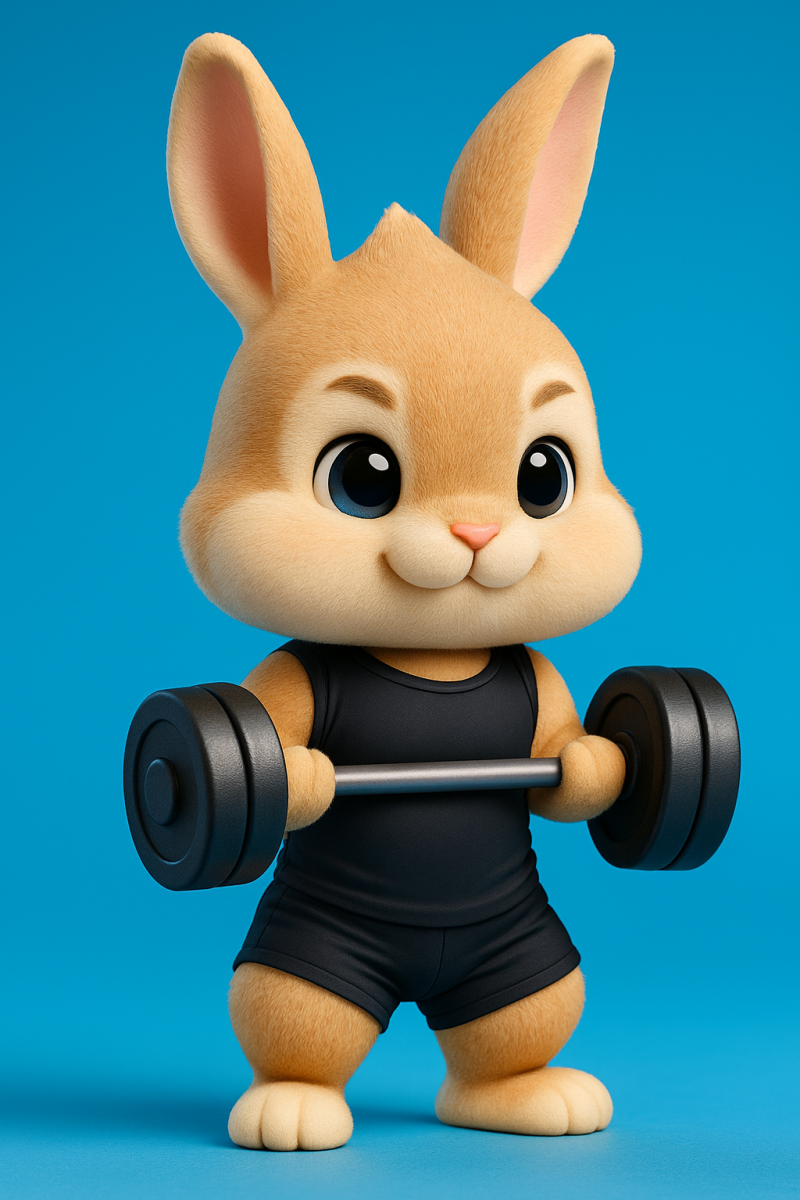 Cute Boy Fitness Bunny 3D Принт Модель .c4d .max .obj .3ds .fbx .stl .blend
