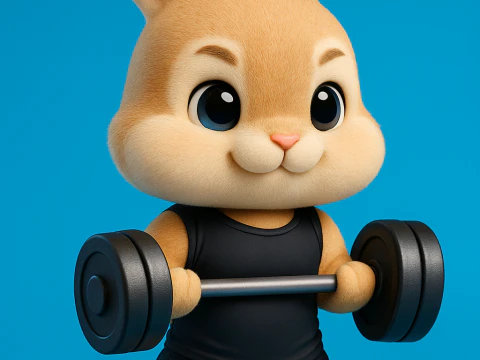 Niedlicher Junge-Fitness-Hase 3D Druckmodell