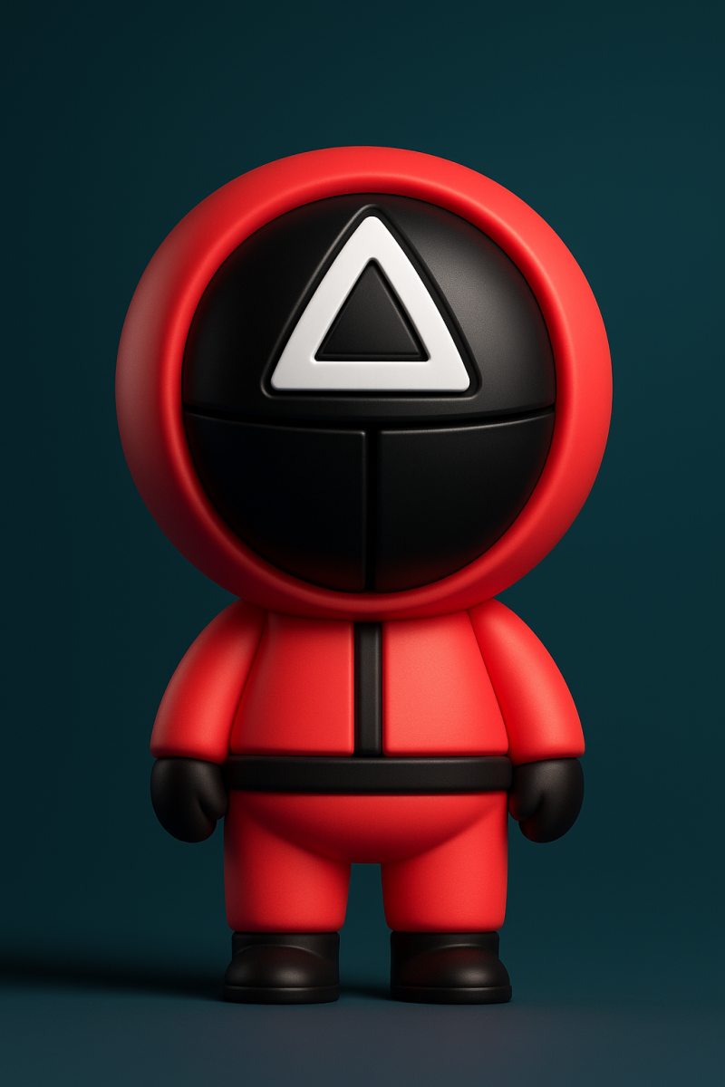 Squid Game Guard Triangle Mask Model do druku 3D .c4d .max .obj .3ds .fbx .stl .blend 