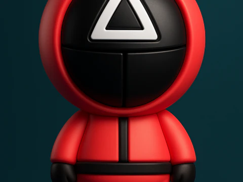 イカゲームガード三角マスク 3Dプリントモデル