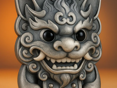 フーフードッグスガーディアンライオン像 3Dプリントモデル