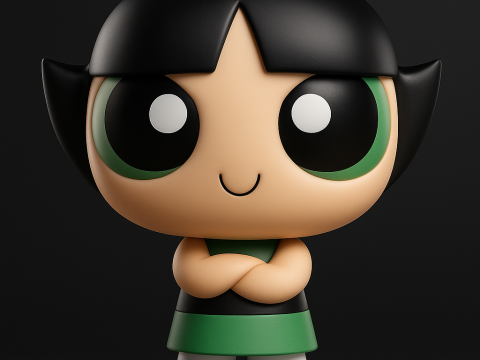 BUTTERCUP Powerpuff Girls 3Dプリントモデル
