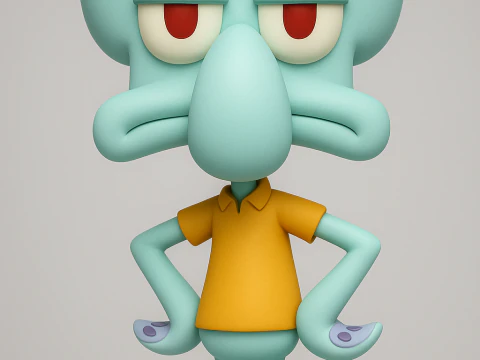 Tent&aacute;culos de Calamardo - Bob Esponja Pantalones Cuadrados Modelo de impresión 3D