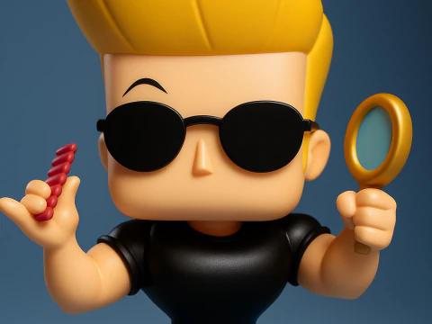 Джонни Браво с зеркалом и расческой 3D Принт Модель