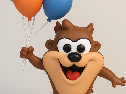 Тасманийский дьявол - Луни Тюнз 3D Принт Модель