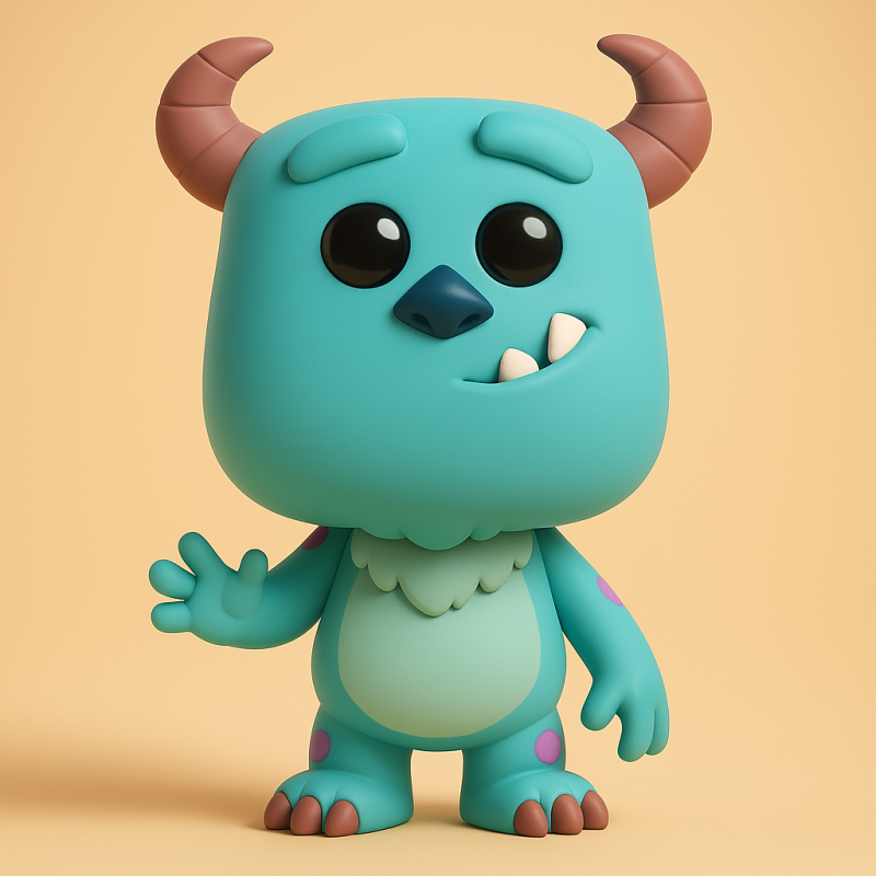Flocked Sulley - Monsters Inc 3D 프린트 모델 .c4d .max .obj .3ds .fbx .stl .blend