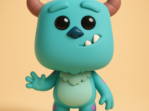 Flocked Sulley - Monsters Inc 3D 프린트 모델