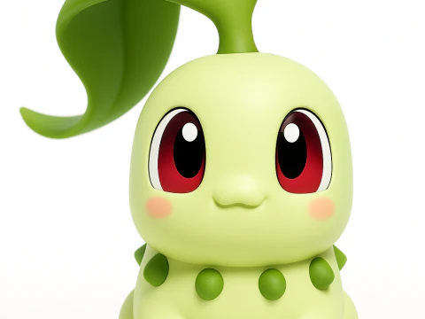 Pok&eacute;mon Chikorita 3D Arte Modello di stampa 3D