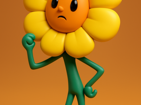 Daisy Flower Oswald Cartoon 3D Принт Модель