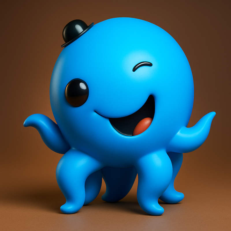 Oswald Octopus Cartoon Modelo de Impressão 3D .c4d .max .obj .3ds .fbx .stl .blend