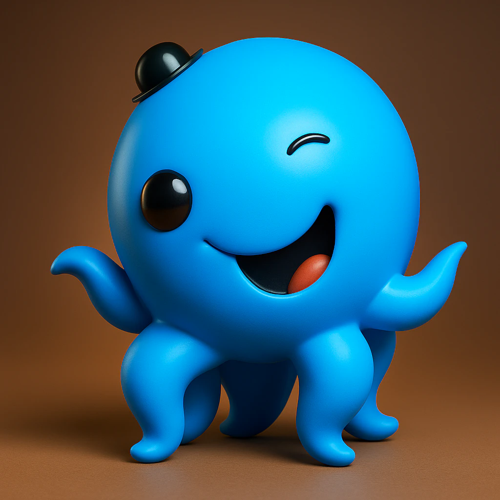 Oswald Octopus Cartoon 3D Print Model .c4d .max .obj .3ds .fbx .stl .blend 