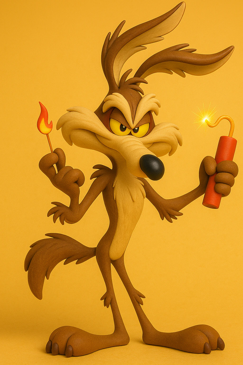 Wile E Coyote 3D Print Model .c4d .max .obj .3ds .fbx .stl .blend 