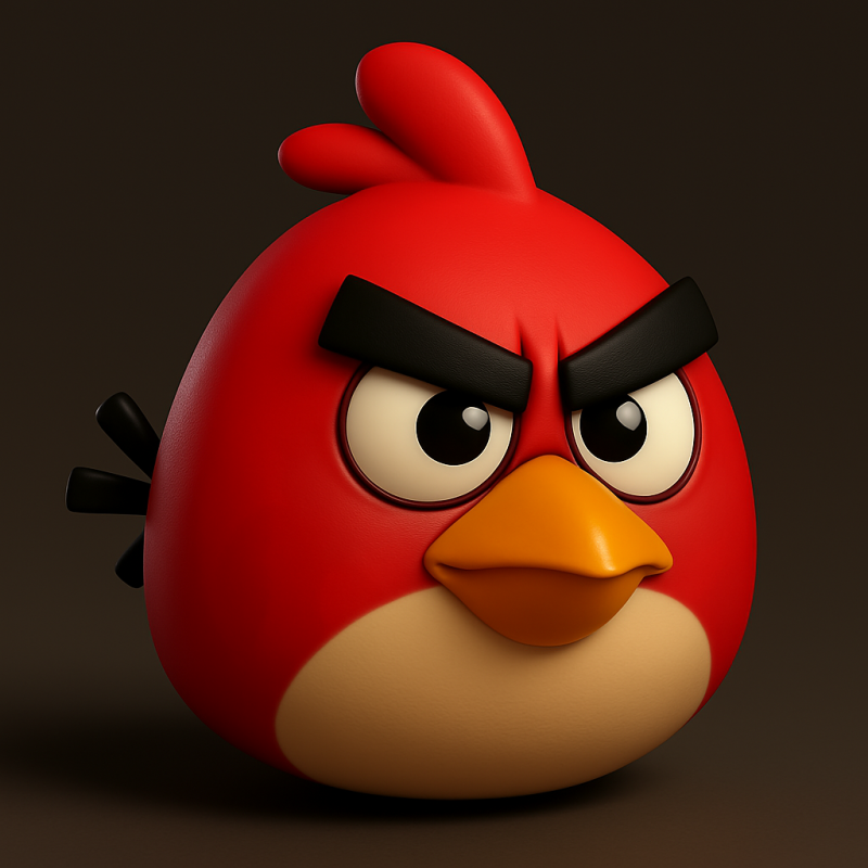 Angry bird Red Modello di stampa 3D .c4d .max .obj .3ds .fbx .stl .blend