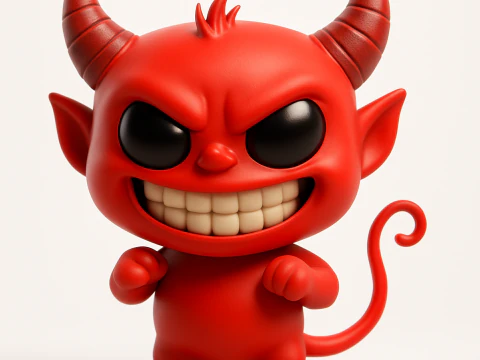 Демонічна червона фігура 3D Принт Модель