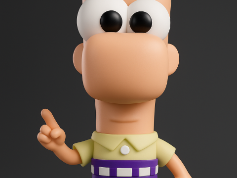 Ferb Cartoon 3D 프린트 모델