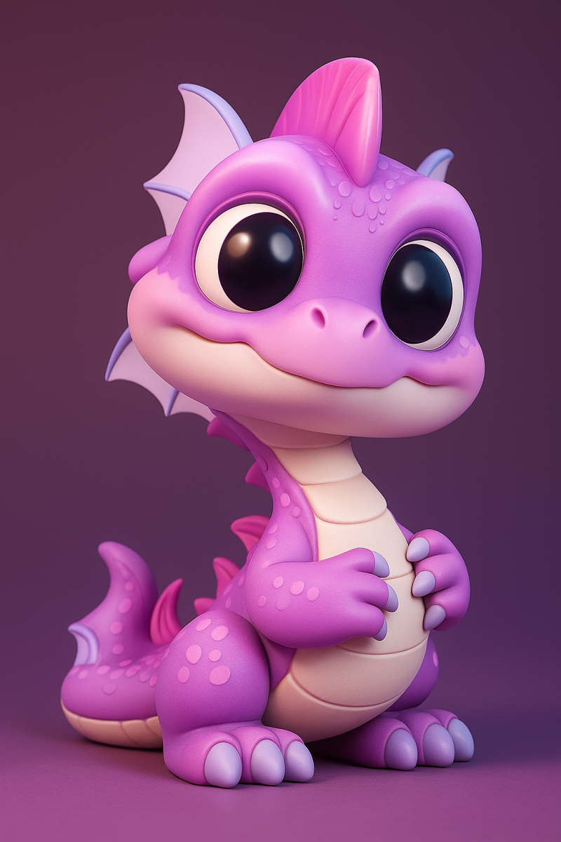 Adorable Baby Dragon 3D Print Model .c4d .max .obj .3ds .fbx .stl .blend