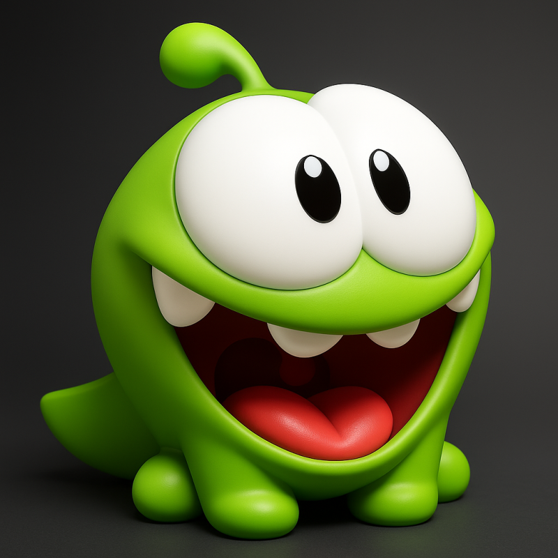 Cut the Rope Om Nom 3dd Model Model do druku 3D .c4d .max .obj .3ds .fbx .stl .blend 