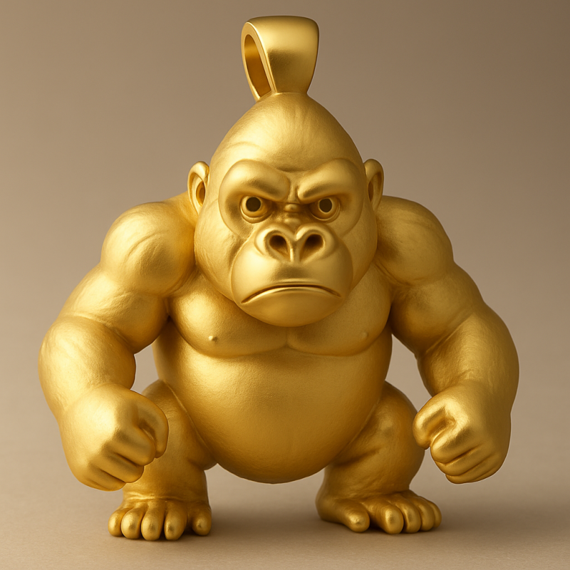 King Kong Gorilla Pendant 3Dプリントモデル .c4d .max .obj .3ds .fbx .stl .blend