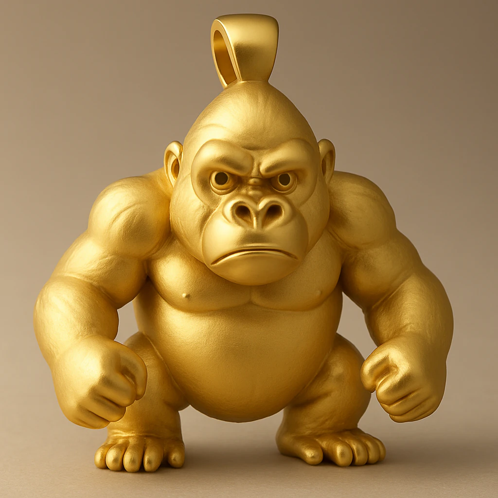 King Kong Gorilla Pendant 3D Print Model .c4d .max .obj .3ds .fbx .stl .blend