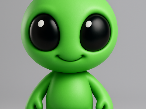 Kawaii Alien 3D Принт Модель