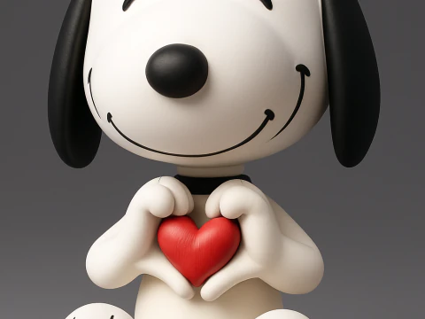 Snoopy del d&iacute;a de San Valent&iacute;n - Peanuts Modelo de impresión 3D