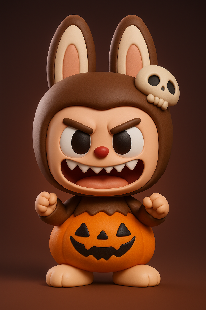 Labubu Pumpkin Halloween 3D Print Model .c4d .max .obj .3ds .fbx .stl .blend